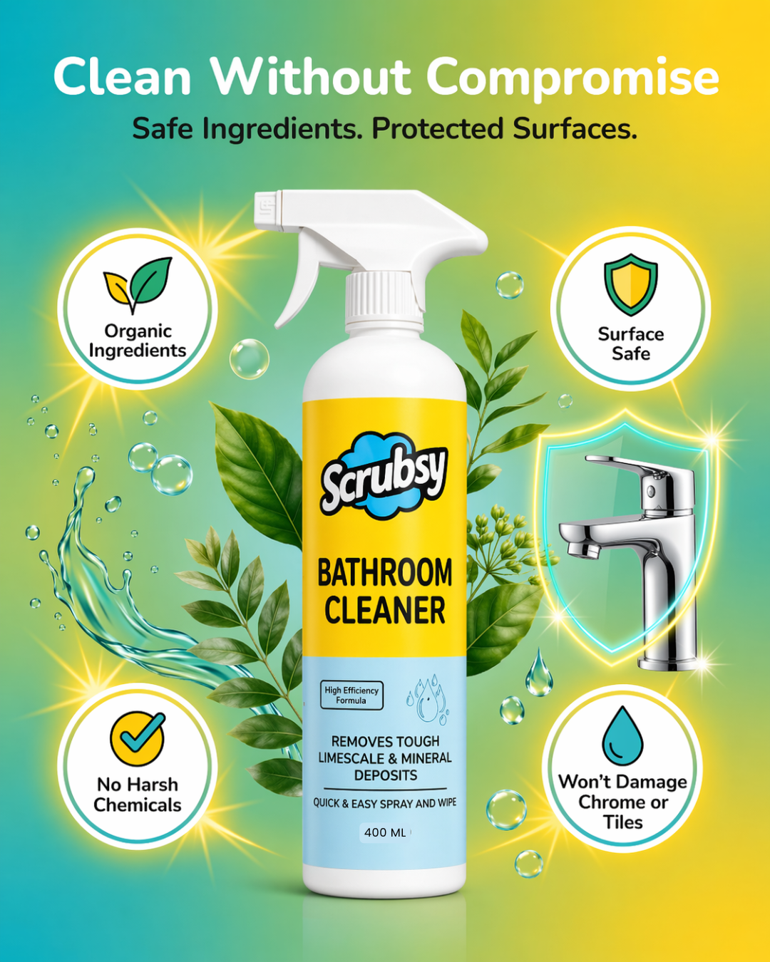 Scrubsy All-in-1 Bathroom Cleaner (400ml + 400ml FREE)