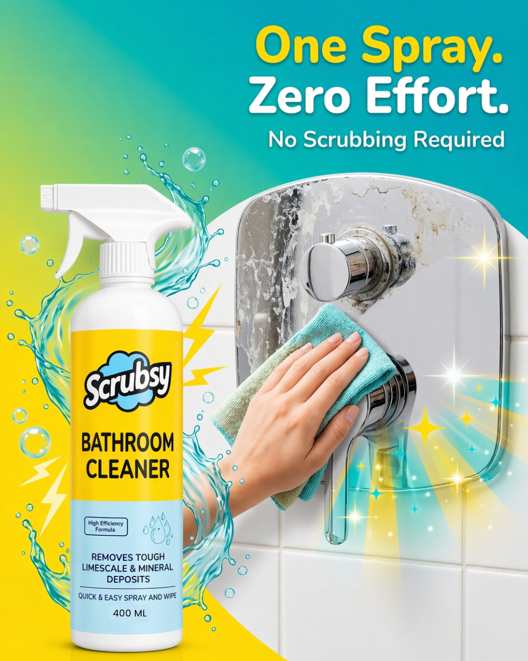 Scrubsy All-in-1 Bathroom Cleaner (400ml + 400ml FREE)