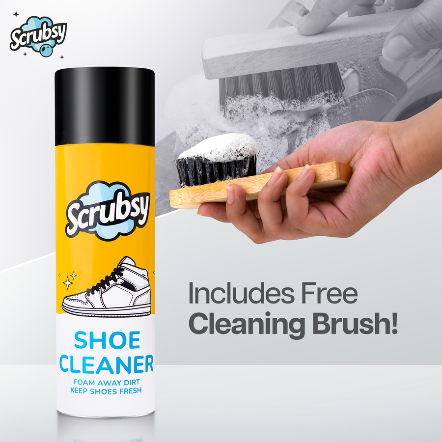 A free cleaning brush comes with the Shoe Cleaner